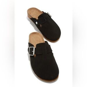 Black Suede Women's Clogs